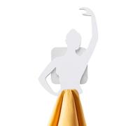 Adhesive Hooks - Sticks on Hooks | Hanging Hook Sticker | ABS White Coat Hook | Ballet Dancing Design Utility Rack Gancer for Bedroom Lobby Rail for Entrance Truck