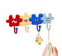 Adhesive Key Holder for the Wall, Cartoon Puzzle Adhesive Hook, Key Holder, Hook Rack Adhesive for Bathroom, Towel, Door, Wardrobe, Kitchen, Dorm