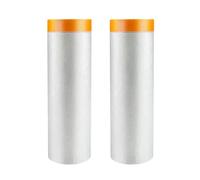 Adhesive Masking Film for Quick Paint Projects, Pre-Taped Plastic Dust Sheets for Furniture, Floors, Walls, Sofas & Cars During Renovation Covering 2 Rolls 2mx20m