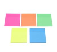 Adhesive Memo Notes Self Adhesive 5 Vibrant Colors DIY Sticky Pads for Office PET Material 75mm x 75mm 250 Sheets Pack