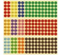 Adhesive Month Planner Labels, 4800 Pcs Month Stickers, 1 Color Coding Stickers Round, 96 Sheets Colorful Month Tags, Labels of The Year 12 Months