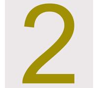 Adhesive number 2 height to be defined from 1 to 60 cm - metallic gold, 1 cm