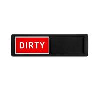 Adhesive Office Door Slider Sign Indicator Clean Dirty, Black, Clean/Dirty