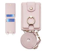 Adhesive Phone Wallet,Phone Wallet Stand | Multifunctional Waterproof 2 Card Slots Adjustable Stand Card Holder Stick On with and Anti-Drop Lanyard for All Cell Phones