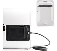 Adhesive Portable Hard Drive Sleeve & Carrying Case for Laptop External SSD Solid State Drive 2 Pack, Reusable Stick-On Storage Pouch with Secure Flap & Cable Hole, 5.12x3.3x0.11 Inches (Black+Grey)