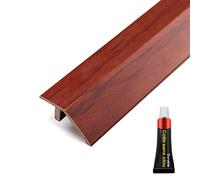 Adhesive PVC Threshold Strip Wood Grain Effect MultiLevel Transition Bar for Carpet to Parquet Easy to Install Mahogany 57in (145cm) Durable & Stylish Solution