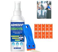 Adhesive Remover, Sticky Stuff Remover with Scraper, Glue Remover, Sticker Remover Spray, Wallpaper Remover, Sticky Label Remover for Car Glass, Plastic, Wood, Rubber, Metal, Multi Surface