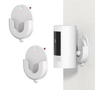 Adhesive Ring Camera Mount Wall Mount without Drilling, 2pcs Ring Camera Mounting Bracket Stick Up Mount, Strong Adhesive Camera Bracket, Screwless Camera Stand for Home Security, White
