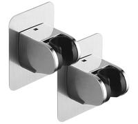 Adhesive Shower Head Holder, 2 Pcs Adjustable Mount, Rustproof, Easy No Drill Installation, Modern Silver Design, Various Heads