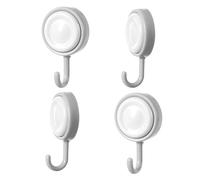 Adhesive Shower Hooks, 7.5 x 4.5 x 1 cm, 360 Rotating Wall Hooks, Pack of 4 Hanging Hangers with Heavy Duty | Household Organiser for Kitchens Bathrooms Yard Cottage Cabin Nursery on the Lake