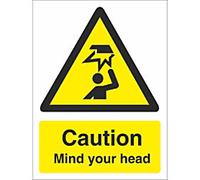 Adhesive Sign Caution Mind Your Head Vinyl 15 x 20 cm