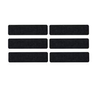 Adhesive Stair Mat 6 - Pack | Reusable Secure Grip Treads for Indoor/Outdoor Wooden/Concrete Steps | Easy Install Secure Hold, Weather Tolerant (Black)