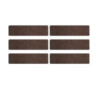 Adhesive Stair Mat 6 - Pack | Reusable Secure Grip Treads for Indoor/Outdoor Wooden/Concrete Steps | Easy Install Secure Hold, Weather Tolerant (Brown)