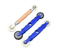 Adhesive Tape Applicator Roller Set 3 Piece Light Mounting Tools with Two Wheel Pressure, Mixed Wood Handles, Cabinet Wall Corner Routing Tape Light Applicator Roller Channel Tool Trim Cabinet