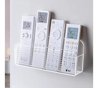 Adhesive TV Remote Control Holder Wall Mount TV Holder for Bedside Wall Caddy Storage Organizer Stand Box, Transparent Controller Holder Storage Box Organizer for Air Conditioner Phone