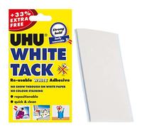 Adhesive UHU WHITE TACK | Original REUSABLE Sticky Multi-Purpose | Repositionable | HOME SCHOOL OFFICE (1 x PACK (SAMPLE) UHU - WHITE TACK)