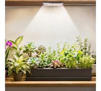 Adhesive Under Cabinet LED Grow Light with Timer, Full Spectrum Sun-Like Puck Design for Indoor Plants Shelves, Warm White