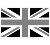 Adhesive Union Jack Flag Decals/Stickers or UK Flags Stickers (Grey & Black, 20 Decals (30 x 20 mm)) #Y1175 StickersLimited