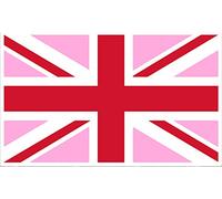 Adhesive Union Jack Flag Decals/Stickers or UK Flags Stickers (Red & Rose, 2 Decals (120 x 80 mm)) #Y1029 StickersLimited