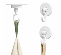 Adhesive Wall & Ceiling Hooks: 3-Pack 3 lbs Heavy Duty 360° Swivel | No Drill Hanging Hooks for Plants, Lights & Decor, Adjustable Rotating Hooks for Home, Compatible with 3M Command Strips