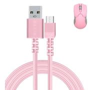 Adhiper Micro USB Charging Cable 1.8M for Razer Viper Ultimate,Basilisk Snake Ultimate,DeathAdder V2 pro,Viper Professional USB Charger Cable with Nylon Braided Cable,Durability Fast Charging(Pink)