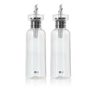 AdHoc AromaPour BZ81 Set Dispenser or Vinegar Dispenser Made of Glass, Elegant Bottle with Stainless Steel Spout, Also Ideal for Pumpkin Seed Oil or Vinegar, Airtight, 300 ml