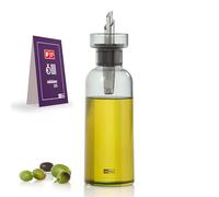AdHoc AromaPour Grey Glass Oil and Vinegar Bottle, 300ml Filtered Non-Drip Dispenser for Oil and Vinegar, Dishwasher Safe,