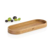 AdHoc Coaster Posto Wooden Tray, Acacia Wood, Salt and Pepper Grinder Server, Milk and Sugar Serving Bowl Holder, Tea and Coffee Rest, Cruet for Candles 23cm x 8cm