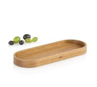 AdHoc Coaster Posto Wooden Tray, Acacia Wood, Salt and Pepper Grinder Server, Milk and Sugar Serving Bowl Holder, Tea and Coffee Rest, Cruet for Candles 23cm x 8cm