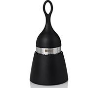 AdHoc Floatea Floating Tea Infuser Black, Loose Leaf Tea Filter, Tea Strainer with Drip-Collector Stand, Easy Refill, Stainless Steel/Plastic, (H) 130 mm x (D) 40 mm, Dishwasher Safe