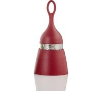 AdHoc Floatea Floating Tea Infuser Red, Loose Leaf Tea Filter, Tea Strainer with Drip-Collector Stand, Easy Refill, Stainless Steel/Plastic, (H) 130 mm x (D) 40 mm, Dishwasher Safe