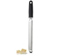 AdHoc GG20 GIANO Fine Grater | Stainless Steel/Plastic | With Handle, Anti-Slip, Grates Cheese/Garlic/Lemon Zester/Nutmeg/Parmesan/Ginger/Vegetables/Chocolate | (L)250mm x (W)30mm | Silver/Black
