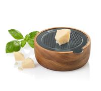 AdHoc GG33 CutnServe Fine Grater with Collection Container, Stainless Steel and Acacia Wood
