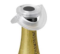 AdHoc Gusto Champagne Bottle Stopper, Fizzy Wine Bottle Stopper, Ultra Flat, Leak Proof, Keeps Fizz, Plastic/Silicone, Ultra Flat, Leak Proof 17mm x 82mm, Clear