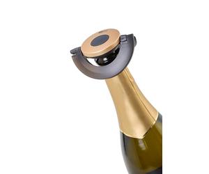 AdHoc Gusto FV52 Dense Champagne and Champagne Stopper, Plastic/Silicone, Black and Gold