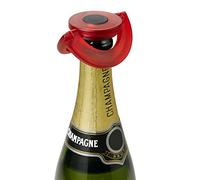 AdHoc Gusto Red Champagne Bottle Stopper, Fizzy Wine Bottle Stopper, Ultra Flat, Leak Proof, Keeps Fizz, Plastic/Silicone, Ultra Flat, Leak Proof 17mm x 82mm