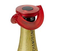 AdHoc Gusto Red Champagne Bottle Stopper, Fizzy Wine Bottle Stopper, Ultra Flat, Leak Proof, Keeps Fizz, Plastic/Silicone, Ultra Flat, Leak Proof 17mm x 82mm
