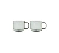 AdHoc Impact Set of 2 Glass Coffee Cup 300ml - Grey AdHoc Grey