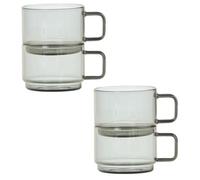 Adhoc Impact Set Of 4 Glass Mug 300Ml - Clear