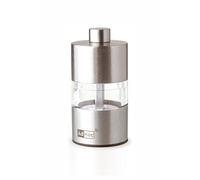 AdHoc MP30 MINIMILL Salt or Pepper Mill | Stainless Steel/Acrylic | CeraCut Ceramic Grinder, Compact | (H) 62 mm x (D) 32 mm | Silver/Clear | Includes 1 x Mill