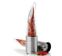 AdHoc Pepe Chilli Cutter, Stainless Steel/Acrylic, PreciseCut Technology, Dried Herbs and Spices Cutter, (H) 205mm X (D) 45mm, Clear/Silver