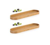 AdHoc Posto Set of 2 Acacia Wood Condiments Coaster - Brown AdHoc Brown