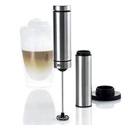 AdHoc Rapido Electric Milk Frother, Handheld Milk Foamer/Sauce Frother/Drink Mixer, Stainless Steel/Plastic, with Stand, Removable Whisk, 21cm, Batteries Included