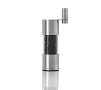 AdHoc SELECT Geared Salt or Pepper Grinder, 12 Coarseness Settings, Stainless Steel/Acrylic, CeraCutXL Ceramic Grinder, Crank Gear System, 20cm, Silver/Clear, Premium Salt or Pepper Mill