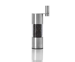 AdHoc SELECT Geared Salt or Pepper Grinder, 12 Coarseness Settings, Stainless Steel/Acrylic, CeraCutXL Ceramic Grinder, Crank Gear System, 20cm, Silver/Clear, Premium Salt or Pepper Mill