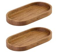 AdHoc Set of 2 Acacia Wood Coaster Posto - Brown, Brown