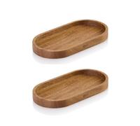 AdHoc Set of 2 Acacia Wood Coaster Posto - Brown AdHoc Brown