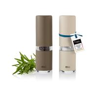 AdHoc Style Salt and Pepper Grinder Set, Dark/Light Beige Adjustable Grind