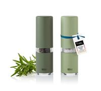 AdHoc Style Salt and Pepper Grinder Set, Dark/Light Green Adjustable Grind