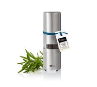 AdHoc Style Salt or Pepper Mill - Design Spice Mill with CeraCut® Ceramic Grinder, Infinitely Adjustable Fine to Coarse, Aroma Protection Cap, Stainless Steel & Acrylic, 14.8 cm